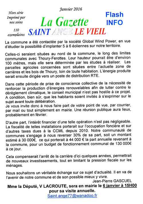 tract projet éolien de la mairie